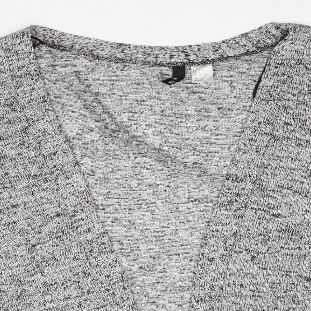 Divided by H&M Womens Grey V-Neck Polyester Cardigan Jumper Size S