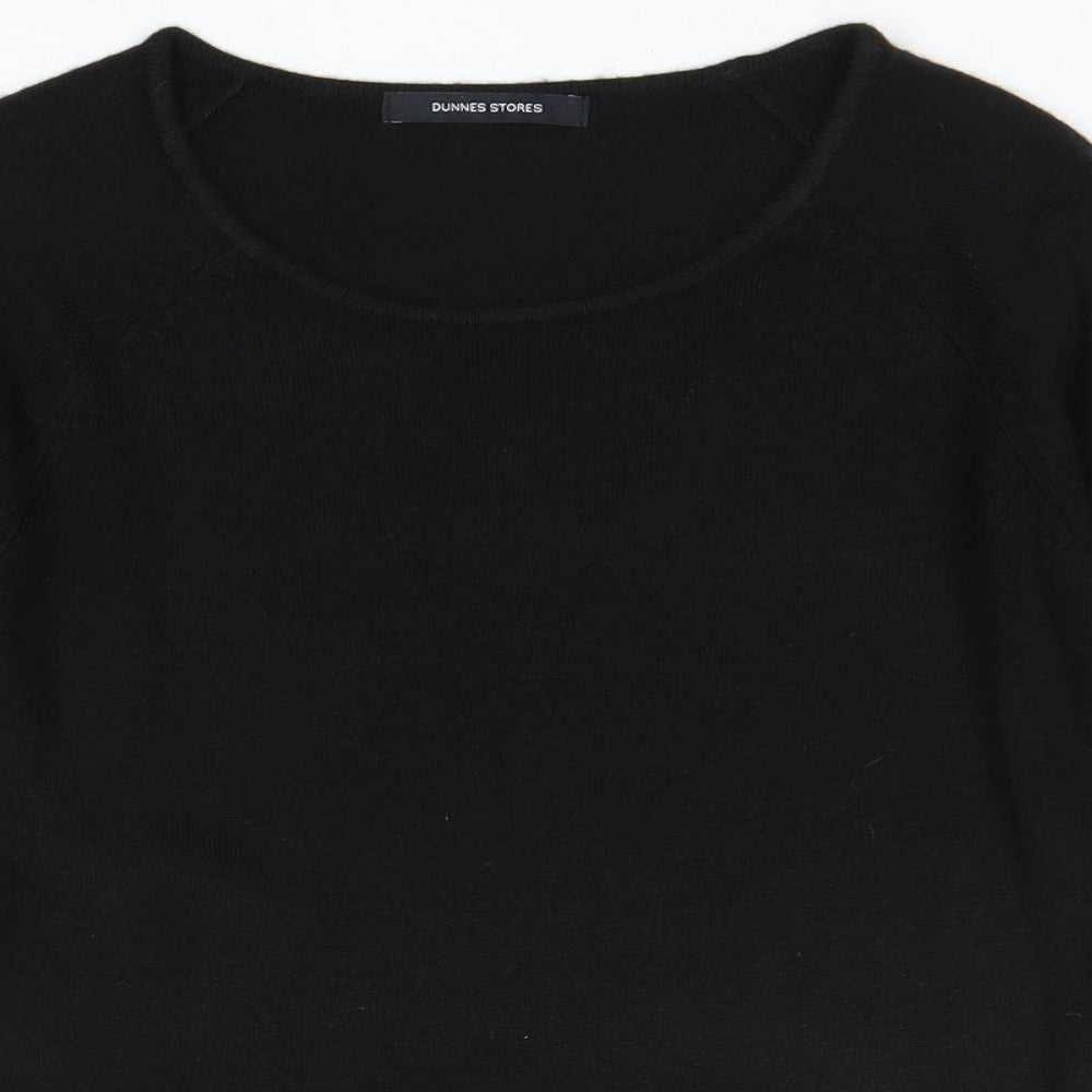 Dunnes Stores Womens Black Boat Neck Acrylic Pullover Jumper Size 16
