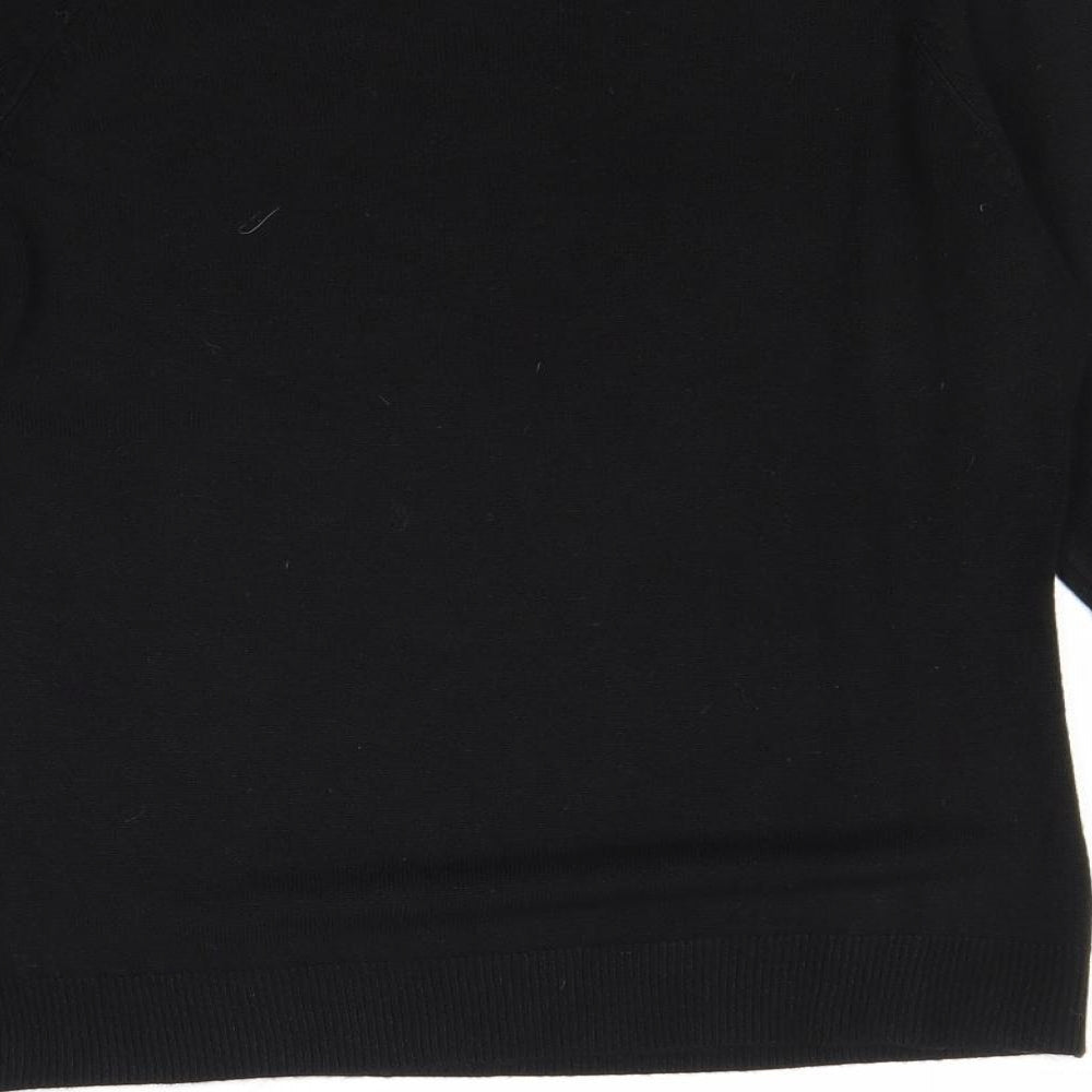 Dunnes Stores Womens Black Boat Neck Acrylic Pullover Jumper Size 16