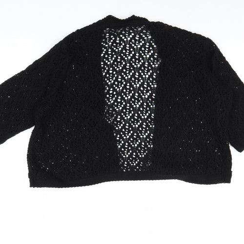 M&Co Womens Black V-Neck Acrylic Cardigan Jumper Size M