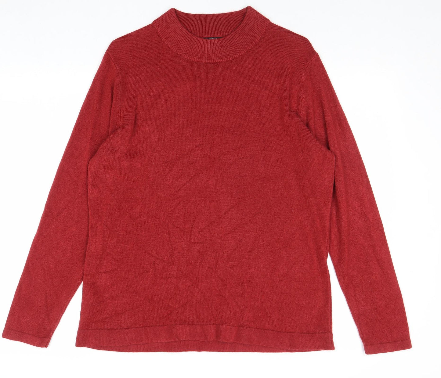Papaya Womens Red Mock Neck Acrylic Pullover Jumper Size 18