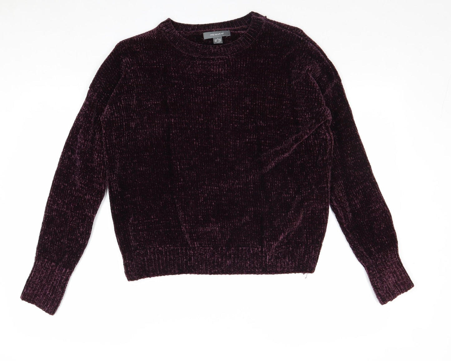 Primark Womens Purple Round Neck Polyester Pullover Jumper Size S