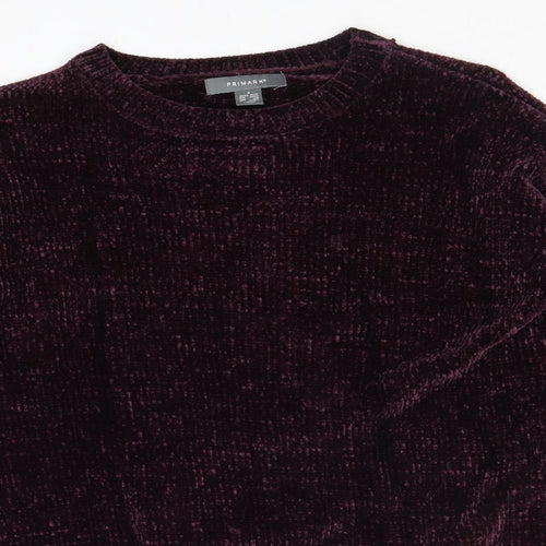 Primark Womens Purple Round Neck Polyester Pullover Jumper Size S