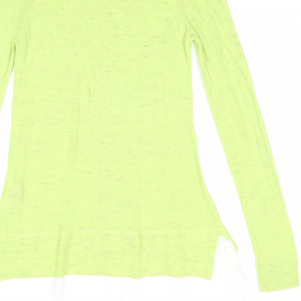Wallis Womens Green Boat Neck Acrylic Pullover Jumper Size 8