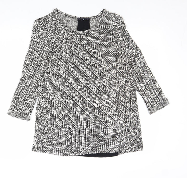 Marks and Spencer Womens Grey Round Neck Cotton Pullover Jumper Size 8
