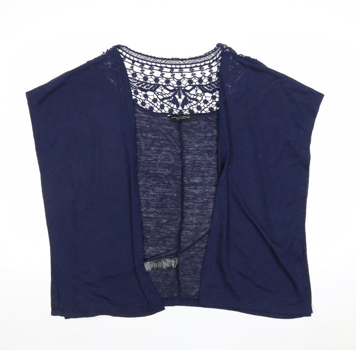 Dorothy Perkins Womens Blue V-Neck Polyester Cardigan Jumper Size S