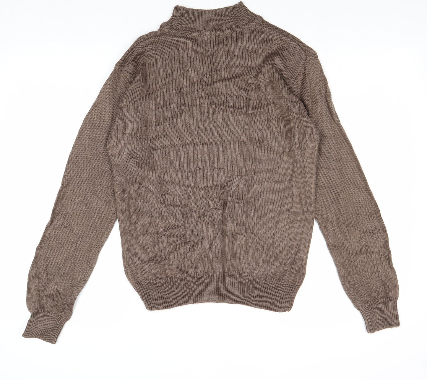 Damart Womens Brown High Neck Polyester Pullover Jumper Size 8