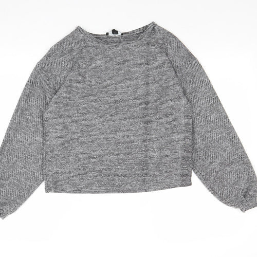 New Look Womens Grey Round Neck Polyester Pullover Jumper Size S