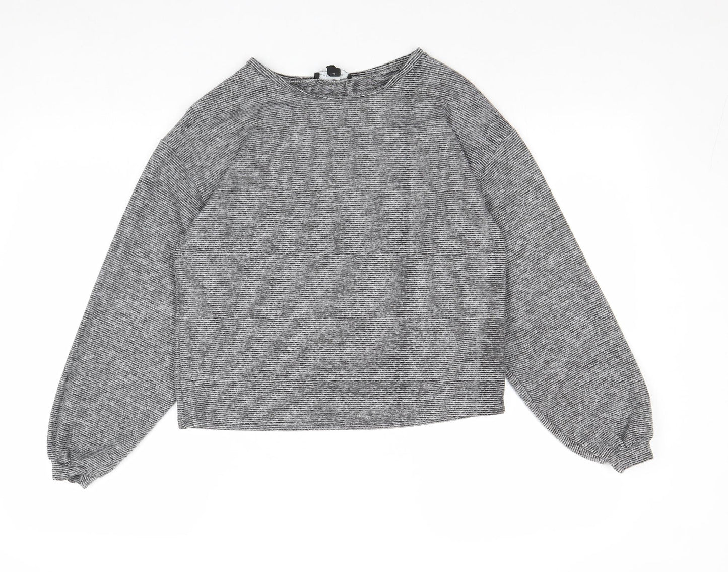 New Look Womens Grey Round Neck Polyester Pullover Jumper Size S