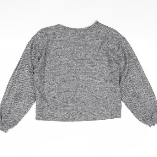 New Look Womens Grey Round Neck Polyester Pullover Jumper Size S