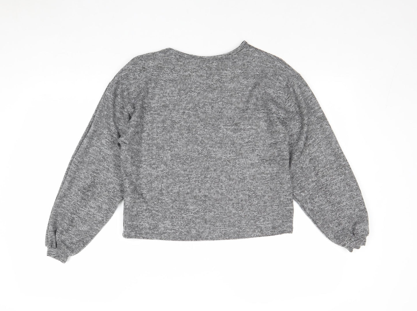 New Look Womens Grey Round Neck Polyester Pullover Jumper Size S