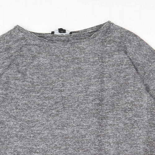 New Look Womens Grey Round Neck Polyester Pullover Jumper Size S