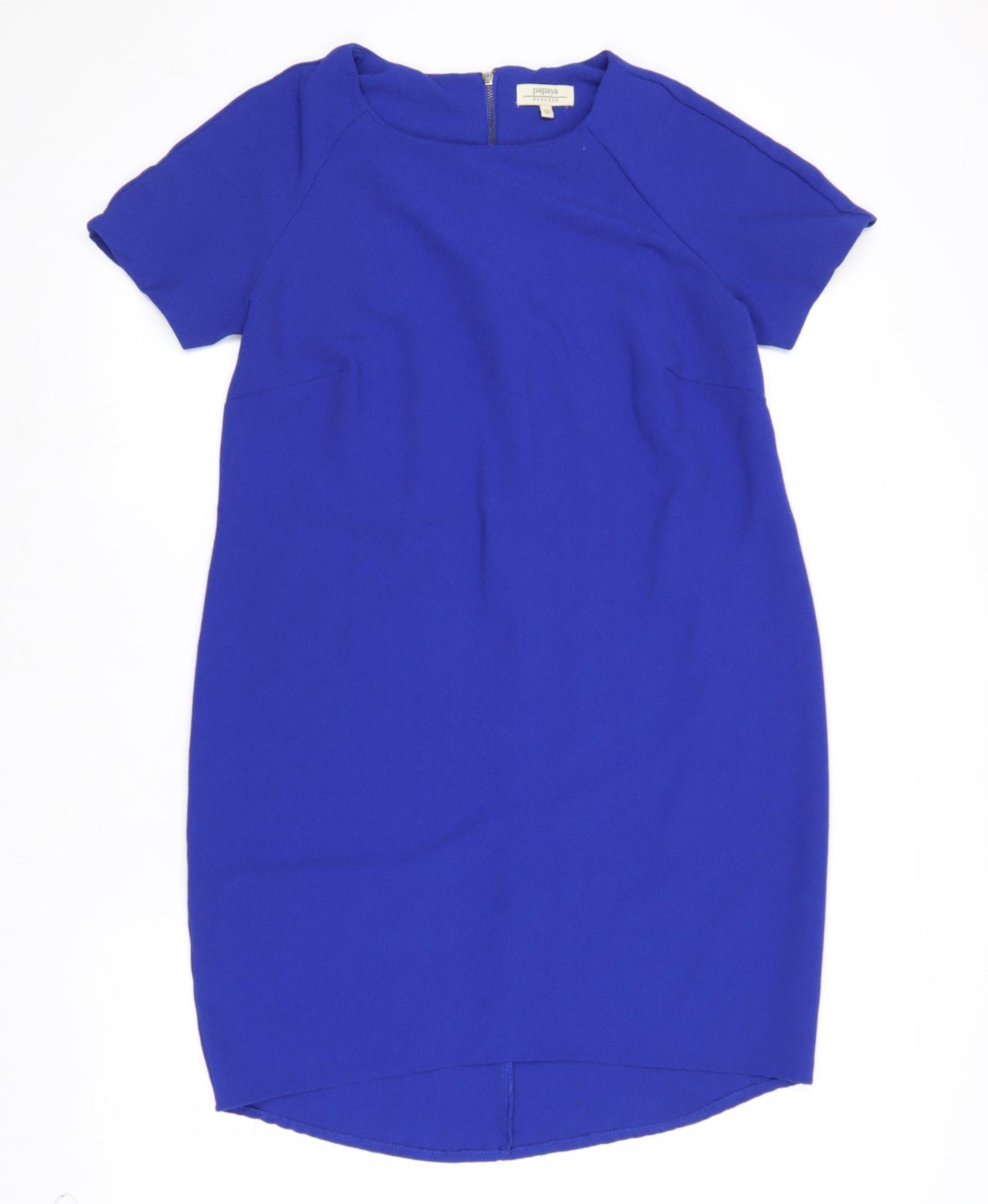 Papaya Womens Blue Polyester A-Line Size 12 Round Neck Zip