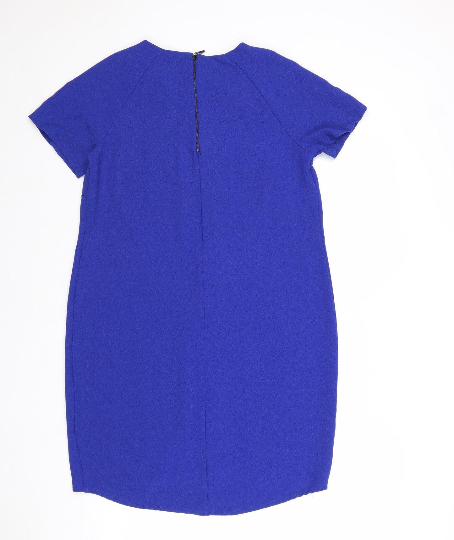 Papaya Womens Blue Polyester A-Line Size 12 Round Neck Zip