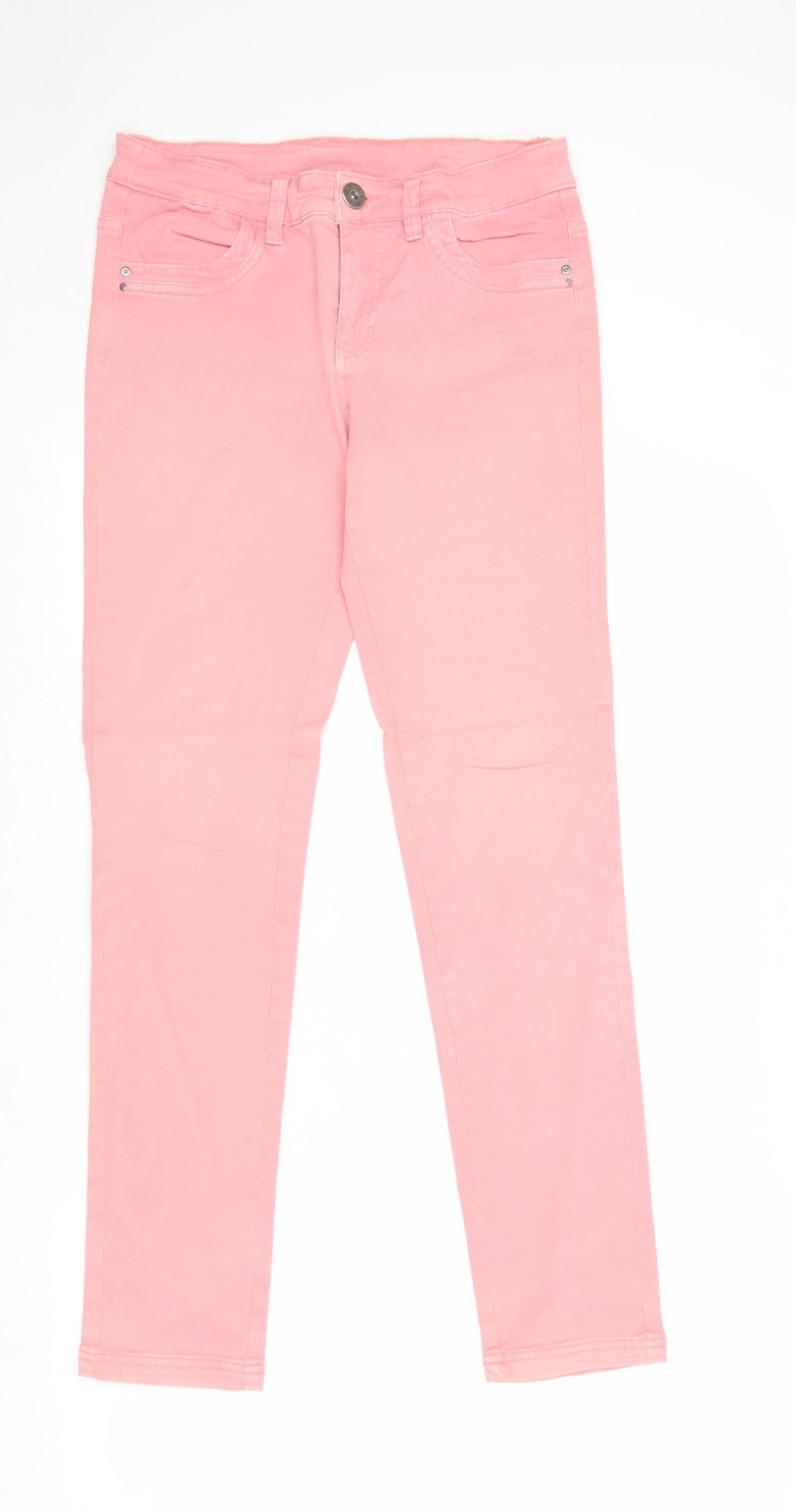 Yessica Womens Pink Cotton Skinny Jeans Size 10 Regular Zip
