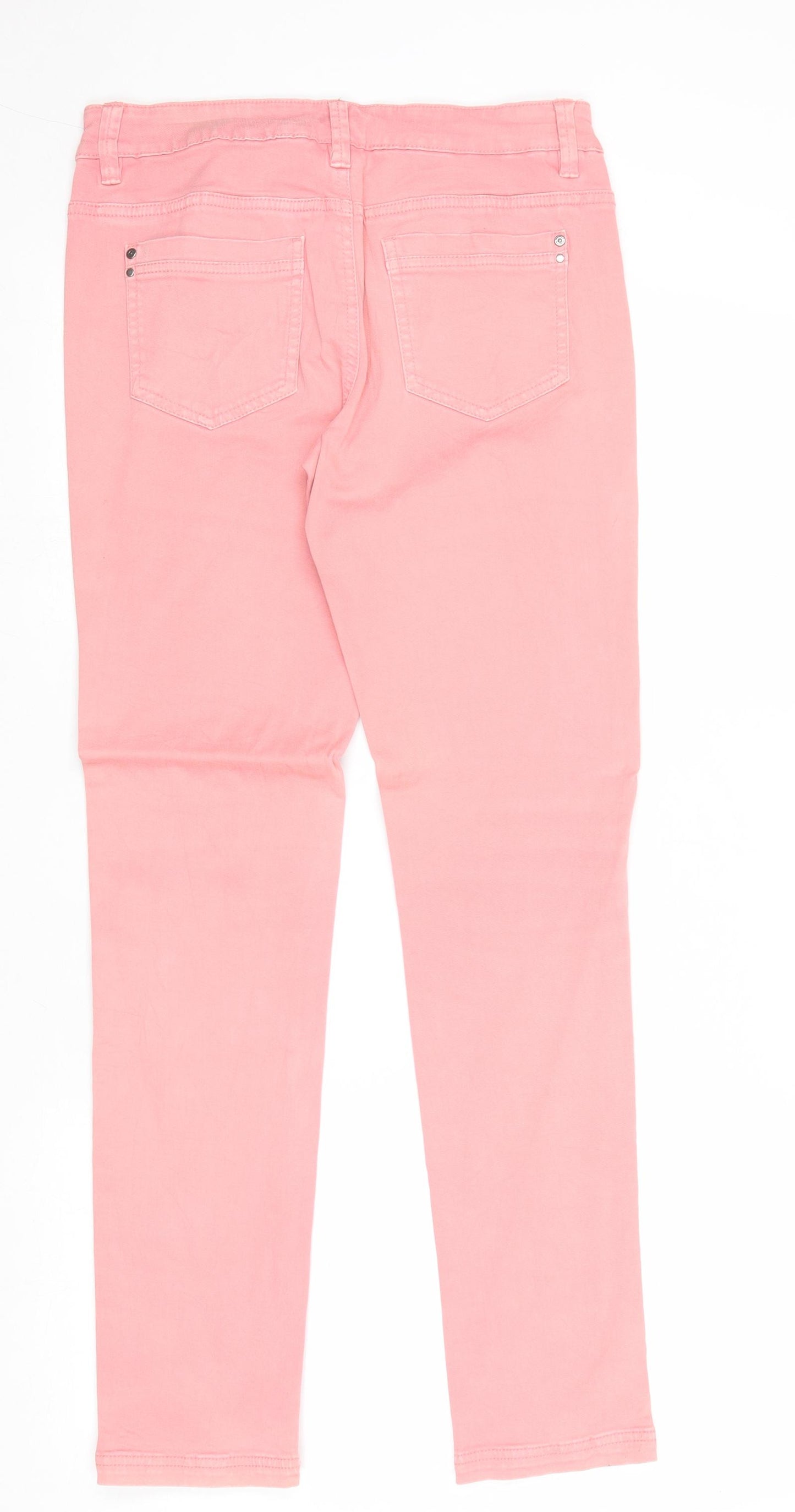 Yessica Womens Pink Cotton Skinny Jeans Size 10 Regular Zip