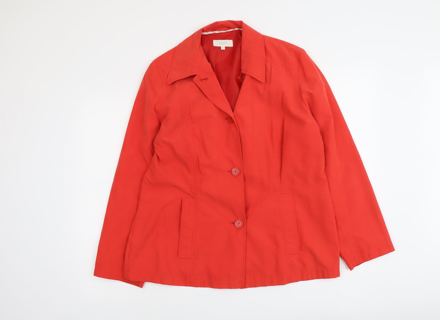 Marks and Spencer Womens Red Jacket Size 16 Button