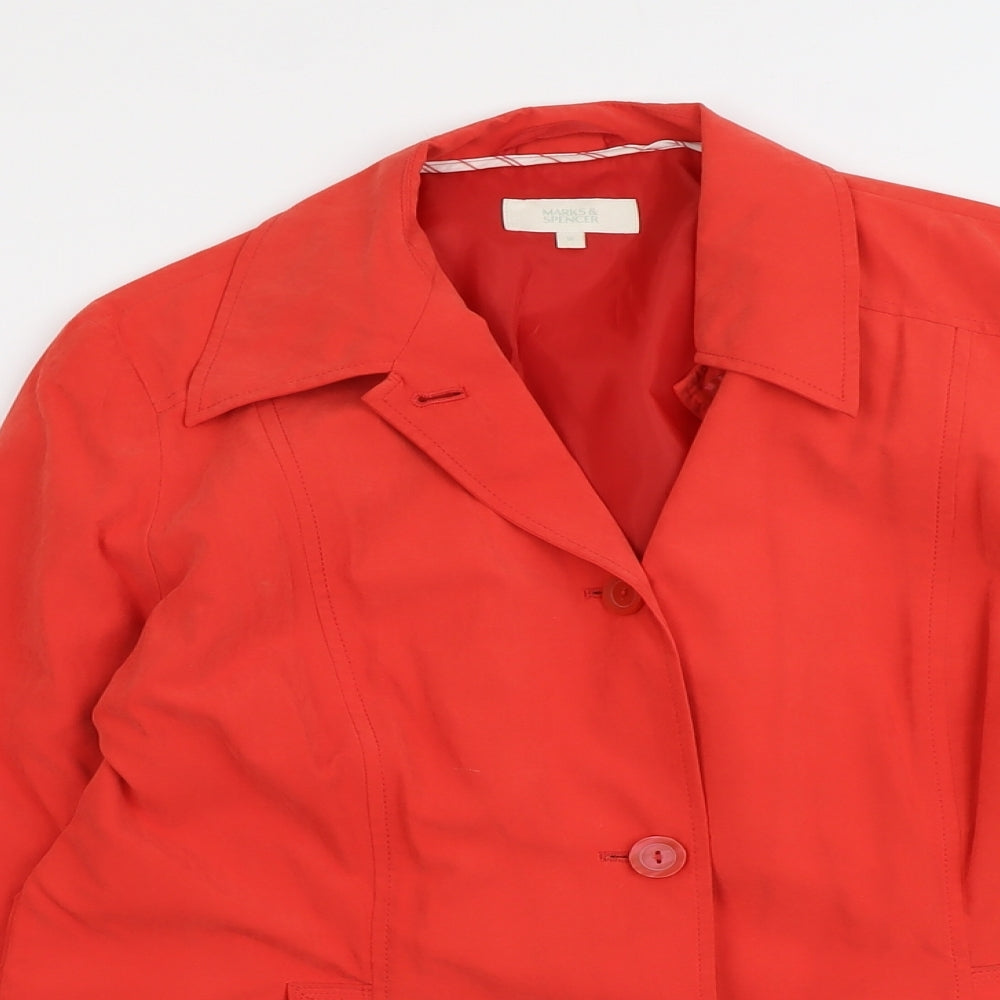 Marks and Spencer Womens Red Jacket Size 16 Button