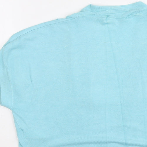 Marks and Spencer Womens Blue V-Neck Viscose Cardigan Jumper Size 14