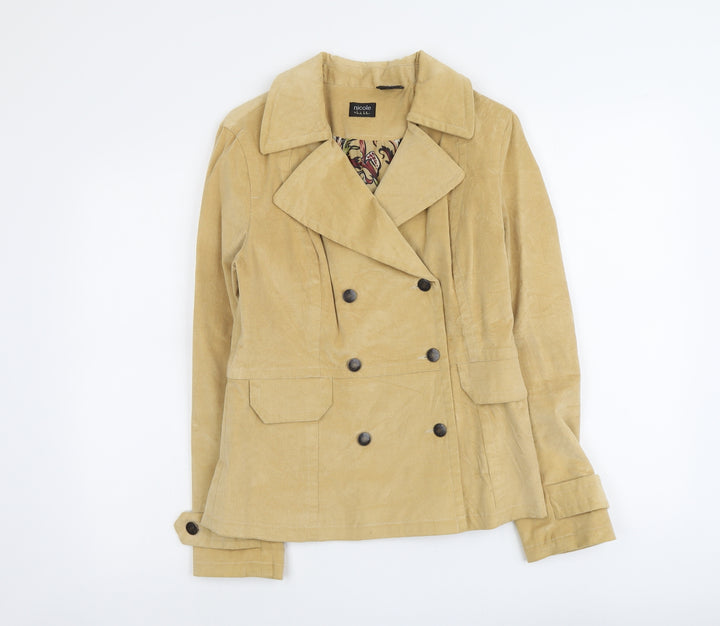 Nicole Womens Beige Jacket Size 8 Button