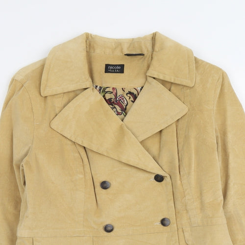 Nicole Womens Beige Jacket Size 8 Button