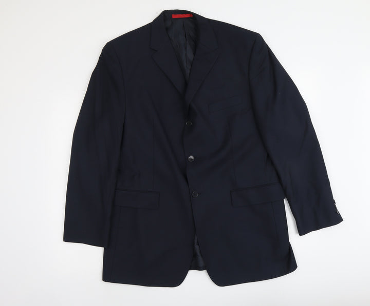 Burton Mens Blue Polyester Jacket Suit Jacket Size L Regular