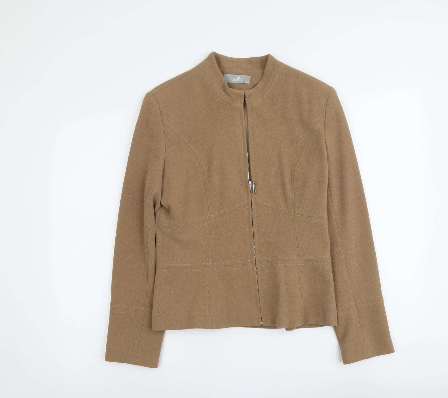 Wallis Womens Brown Jacket Blazer Size 10 Zip