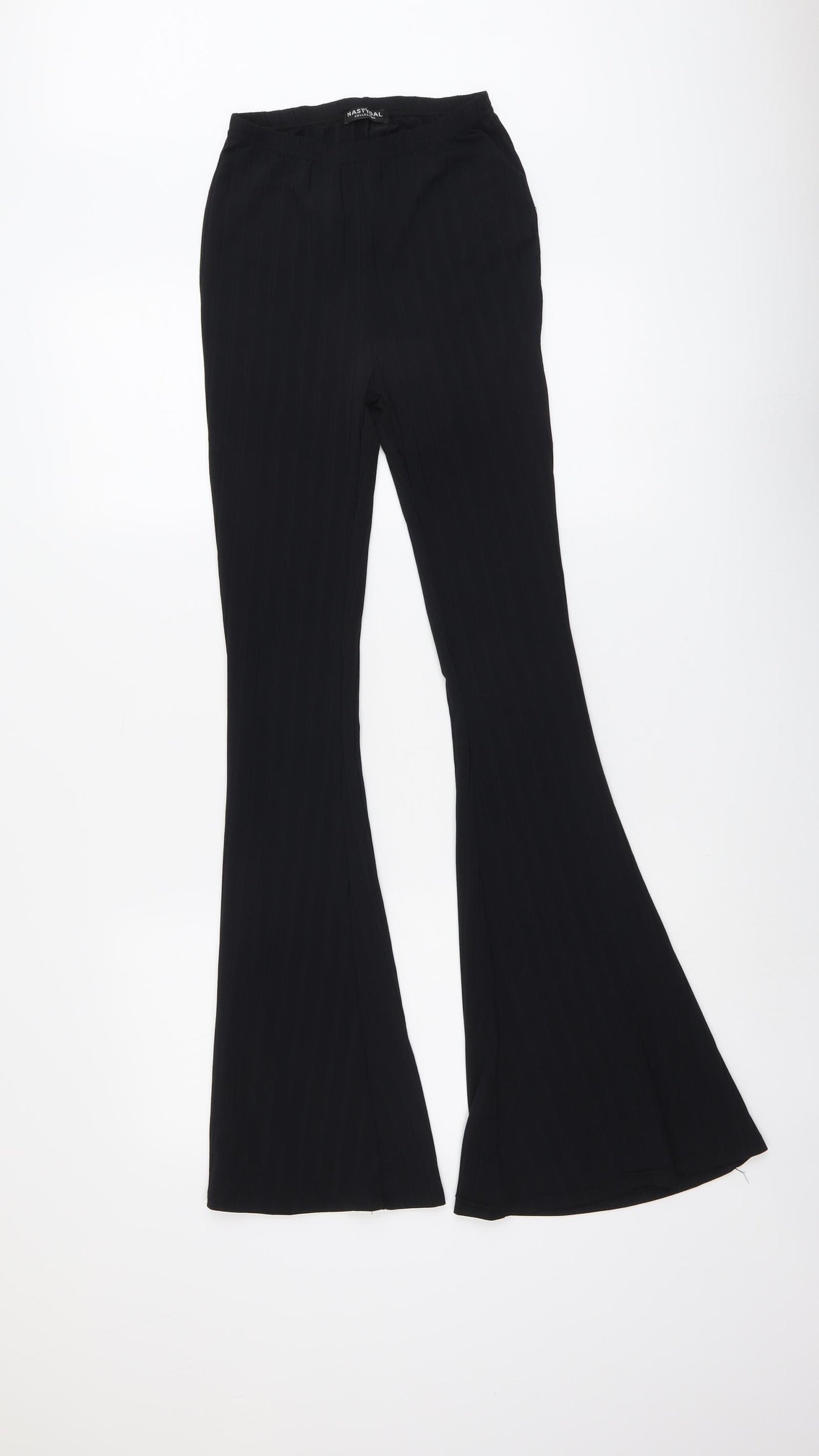 Nasty Gal Womens Black Polyester Jogger Trousers Size 4 L31 in Regular - Ribbed