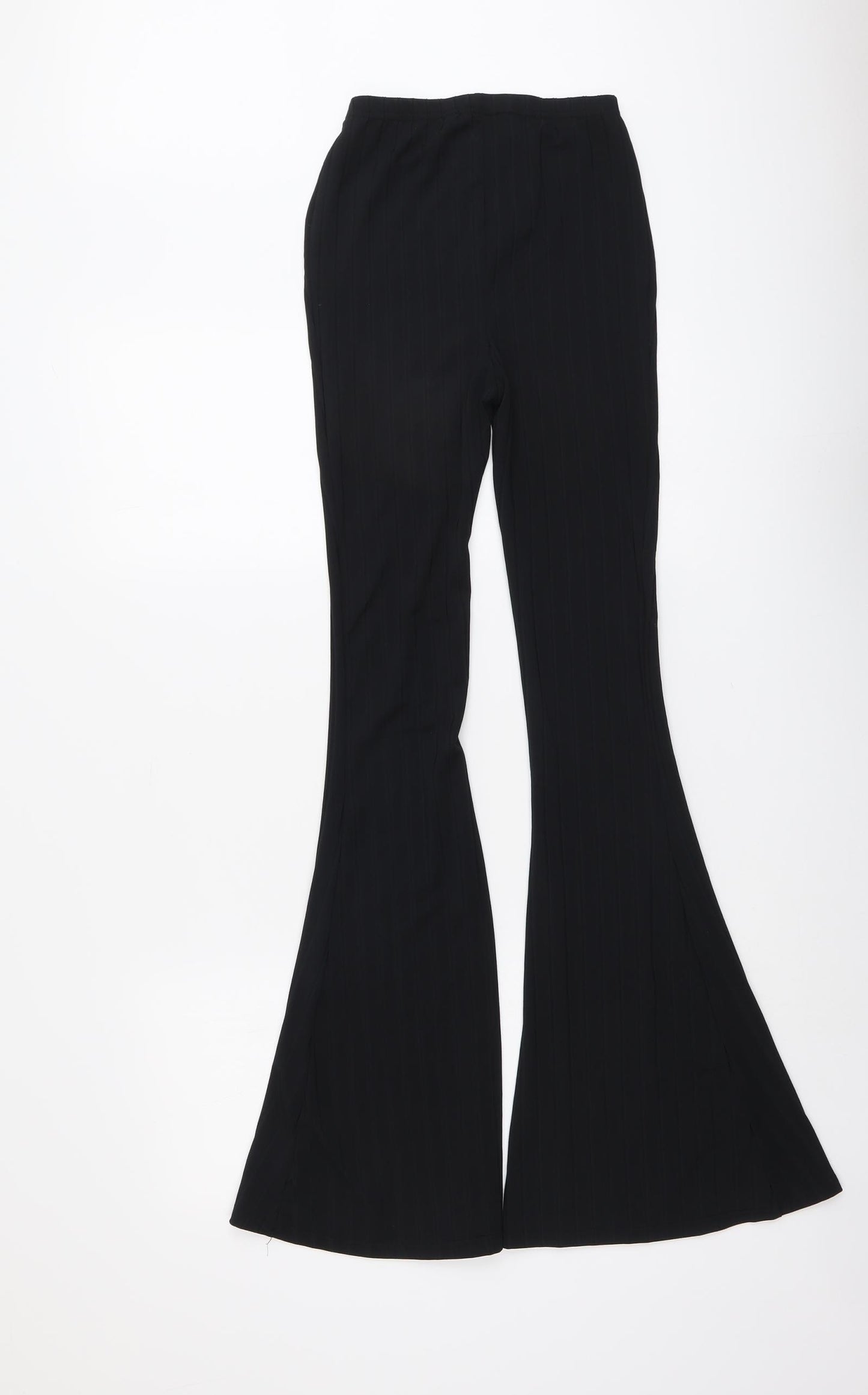 Nasty Gal Womens Black Polyester Jogger Trousers Size 4 L31 in Regular - Ribbed
