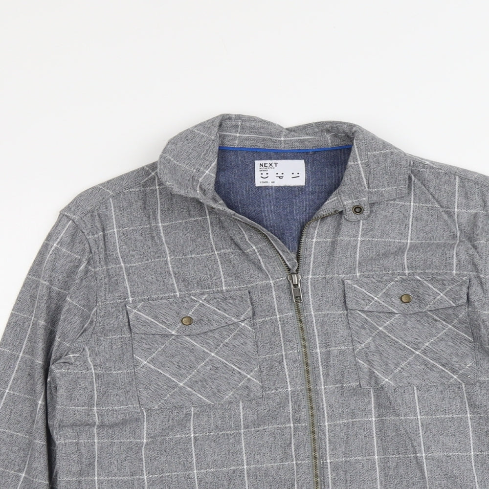 NEXT Boys Grey Check Jacket Size 11 Years Zip