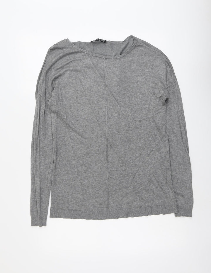 Atmosphere Womens Grey Round Neck Viscose Pullover Jumper Size 12