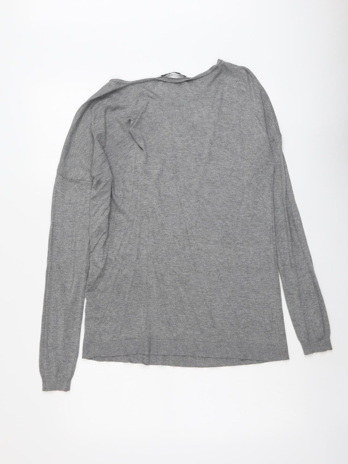 Atmosphere Womens Grey Round Neck Viscose Pullover Jumper Size 12