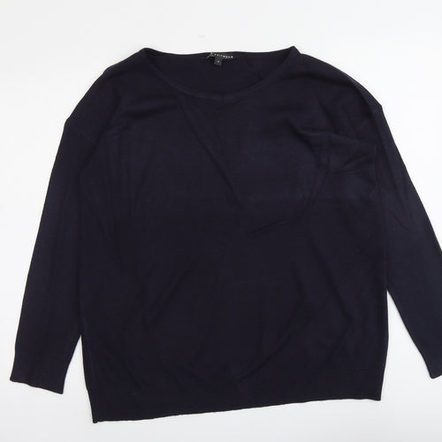 Bonmarché Womens Blue Round Neck Acrylic Pullover Jumper Size 12
