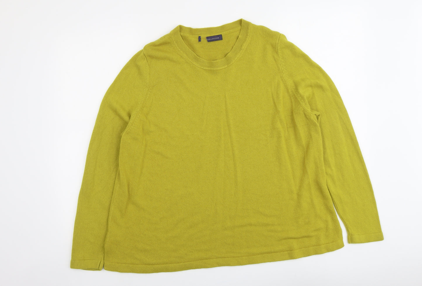 Marks and Spencer Womens Green Round Neck Acrylic Pullover Jumper Size 20