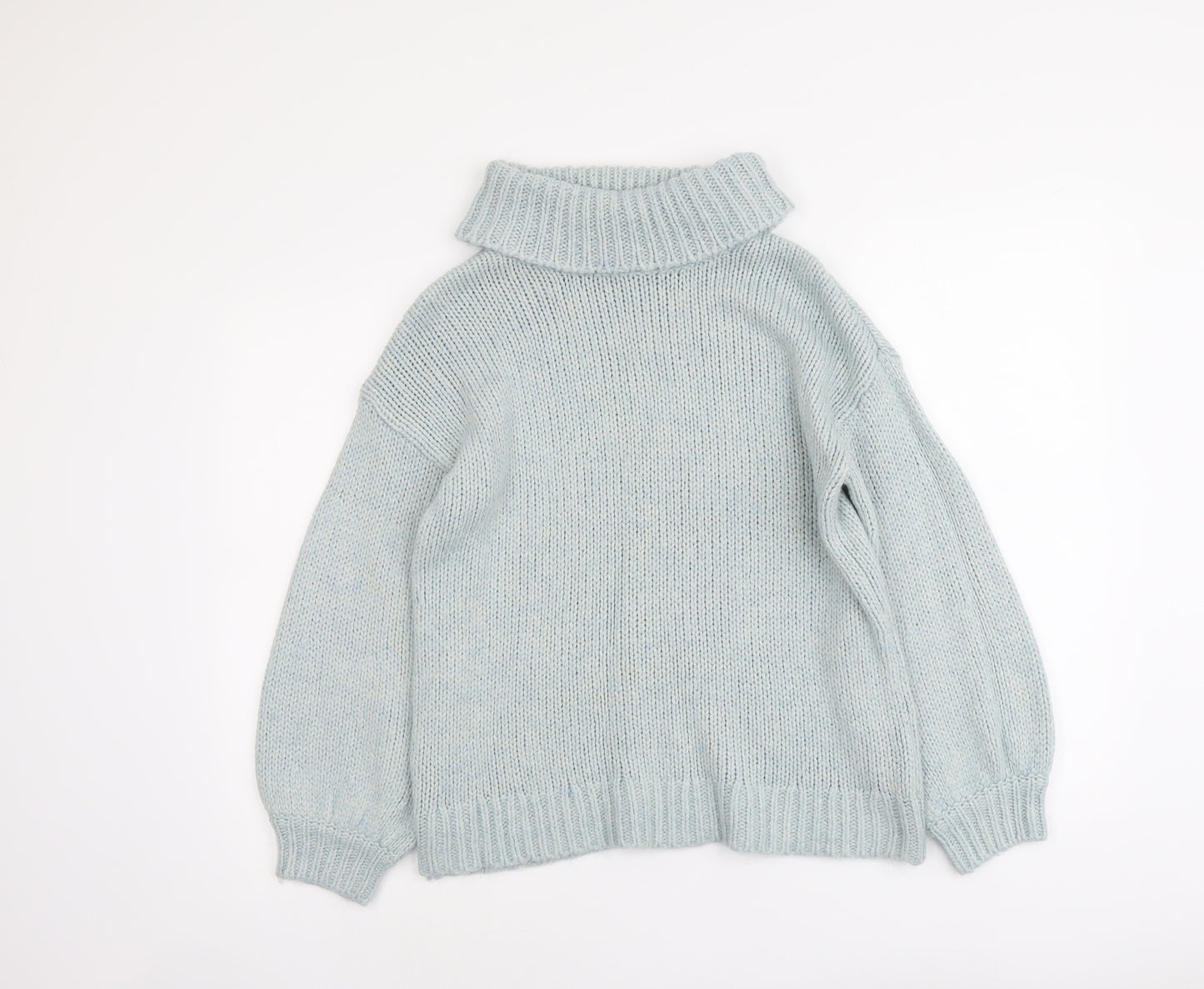 TU Womens Blue Roll Neck Acrylic Pullover Jumper Size 8