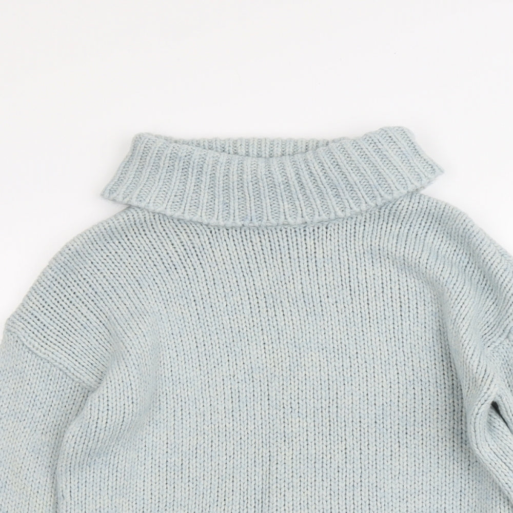 TU Womens Blue Roll Neck Acrylic Pullover Jumper Size 8