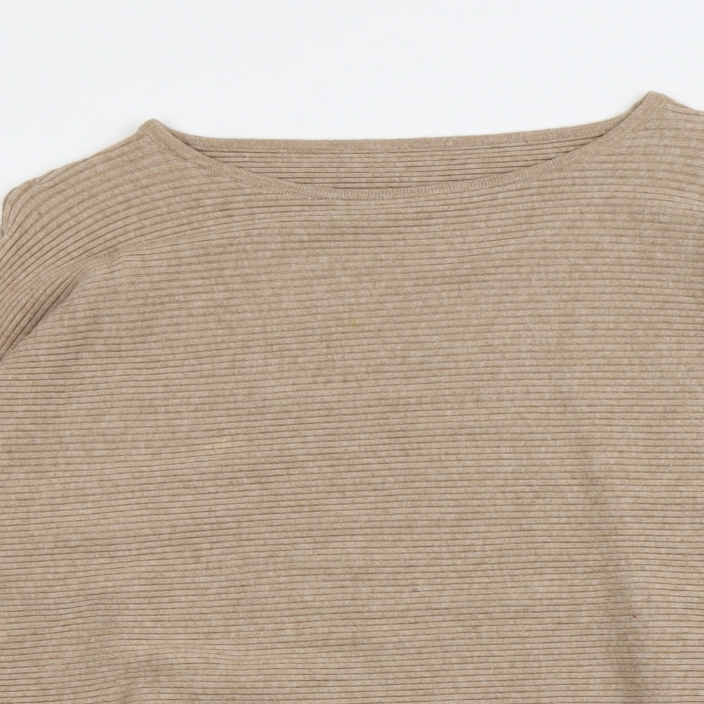 Primark Womens Beige Round Neck Viscose Pullover Jumper Size M
