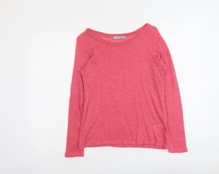 Atmosphere Womens Pink Round Neck Acrylic Pullover Jumper Size 6