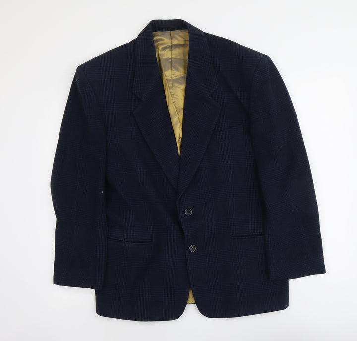 Gianni Calvino Mens Blue Polyester Jacket Suit Jacket Size S Regular