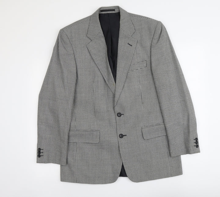 SCOTT Mens Black Geometric Polyester Jacket Blazer Size M Regular