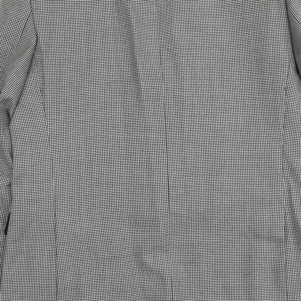 SCOTT Mens Black Geometric Polyester Jacket Blazer Size M Regular