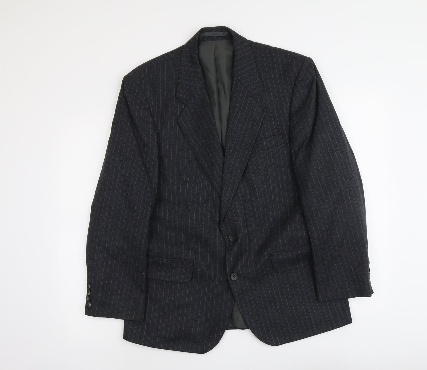 Centaur Mens Grey Striped Wool Jacket Suit Jacket Size M Regular