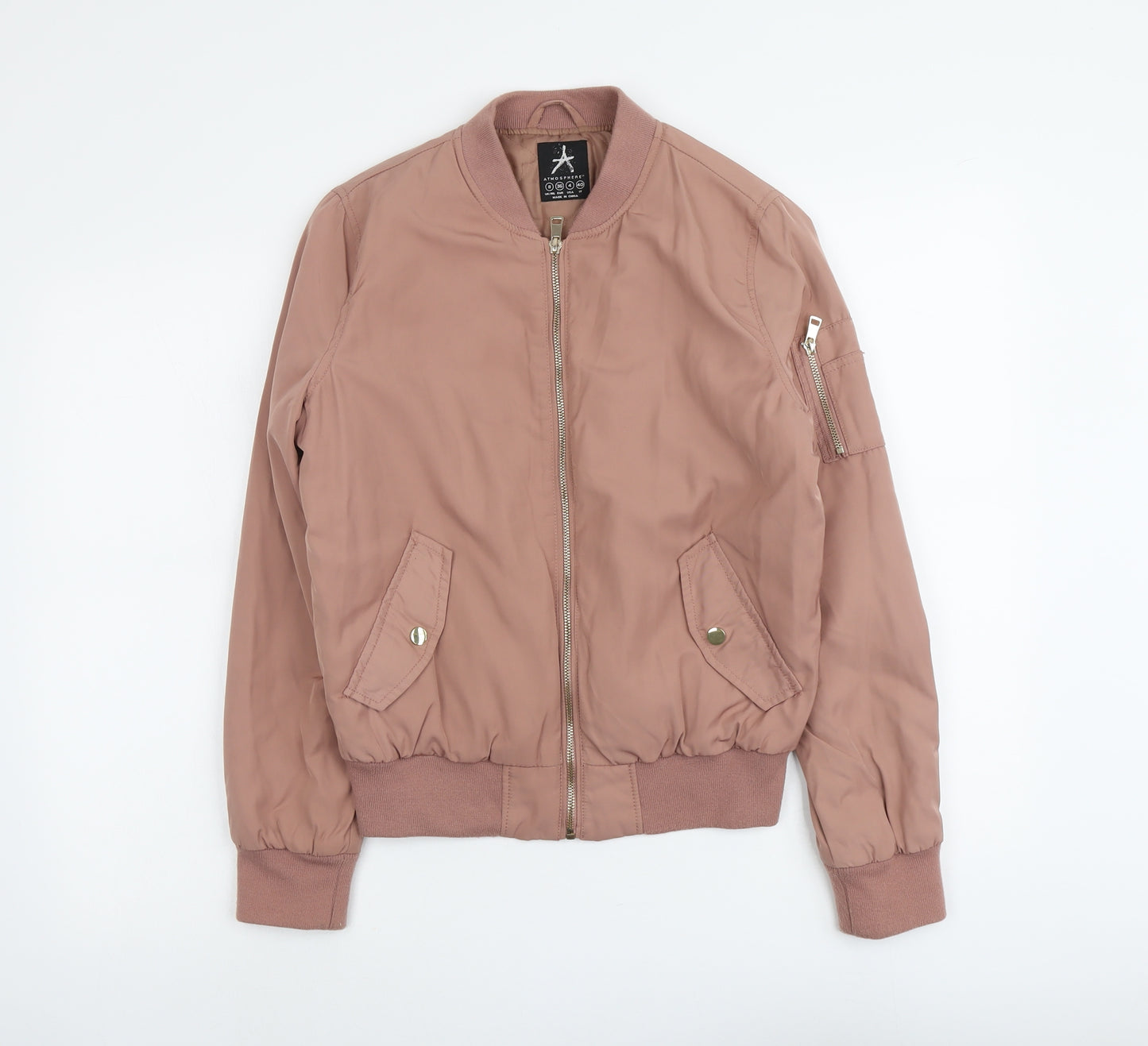 Atmosphere Womens Pink Bomber Jacket Jacket Size 8 Zip
