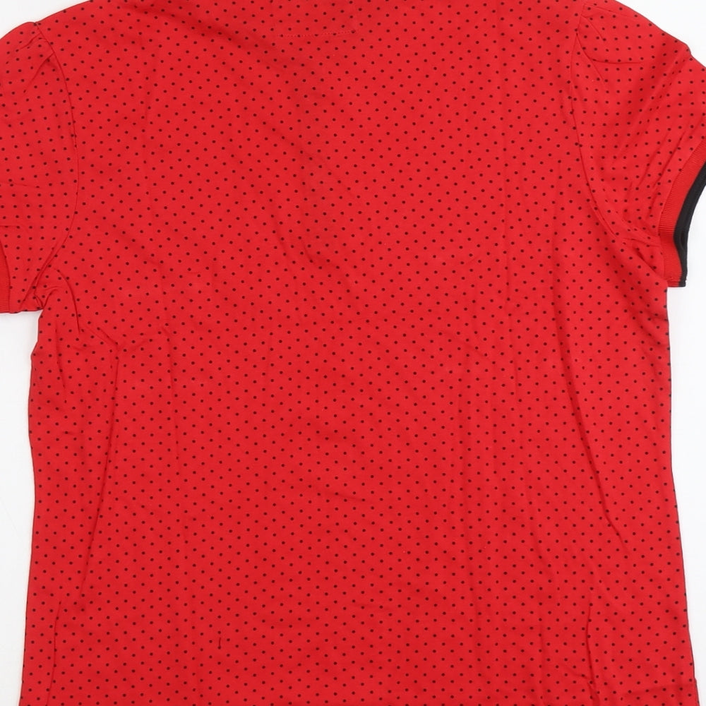 Cardiff City FC Womens Red Polka Dot Cotton Basic Polo Size XL Collared - Cardiff City FC