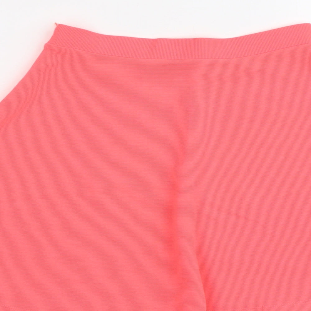 Superdry Womens Pink Polyester Skater Skirt Size XS Zip