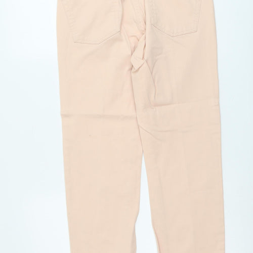 Gap Womens Pink Herringbone Cotton Straight Jeans Size 8 L26 in Regular Button