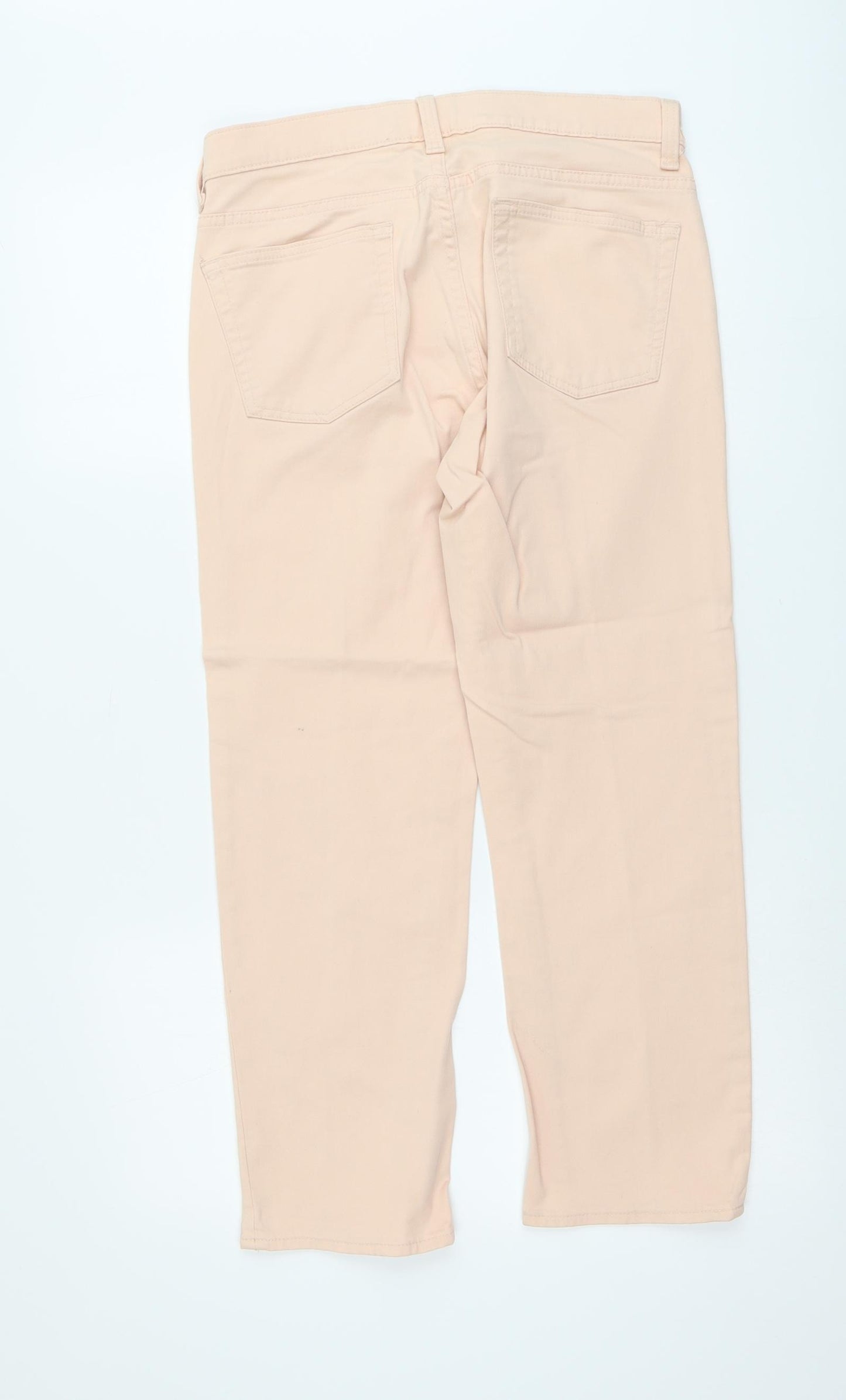 Gap Womens Pink Herringbone Cotton Straight Jeans Size 8 L26 in Regular Button