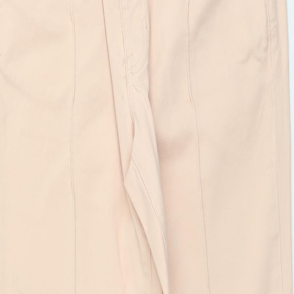 Gap Womens Pink Herringbone Cotton Straight Jeans Size 8 L26 in Regular Button