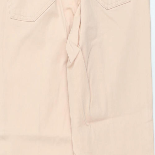 Gap Womens Pink Herringbone Cotton Straight Jeans Size 8 L26 in Regular Button