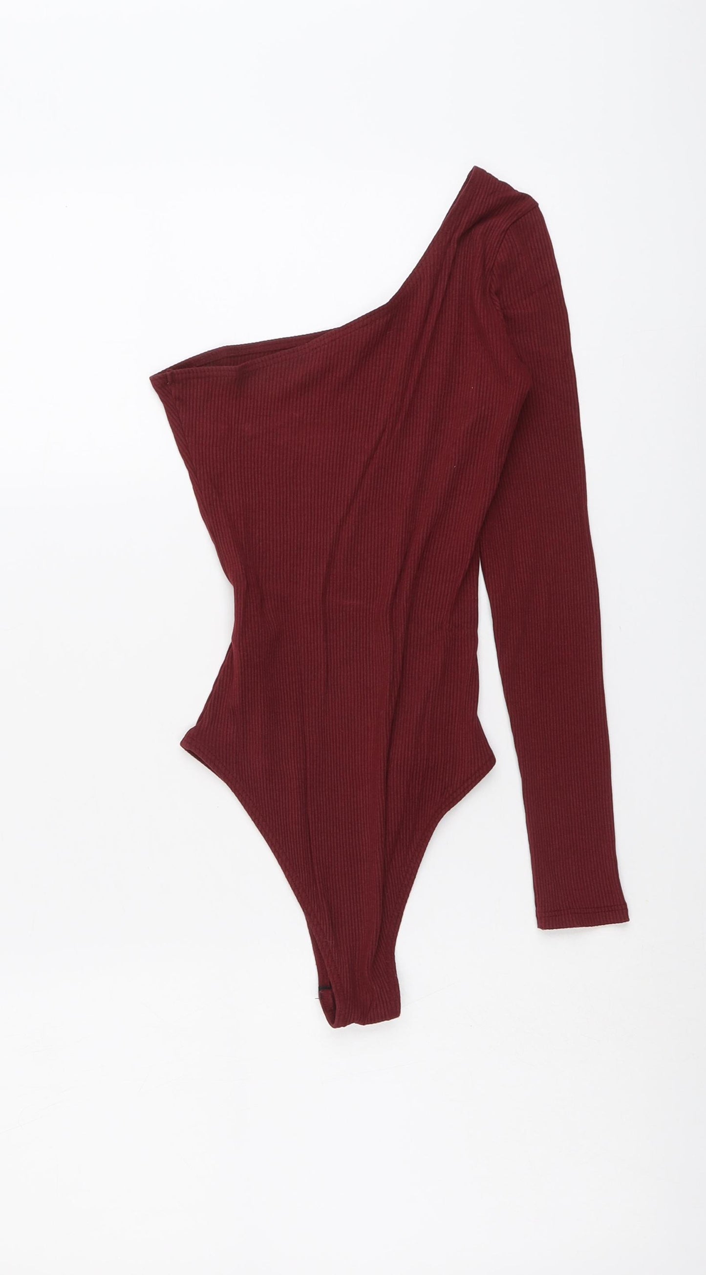 Topshop Womens Red Viscose Bodysuit One-Piece Size 6 Snap